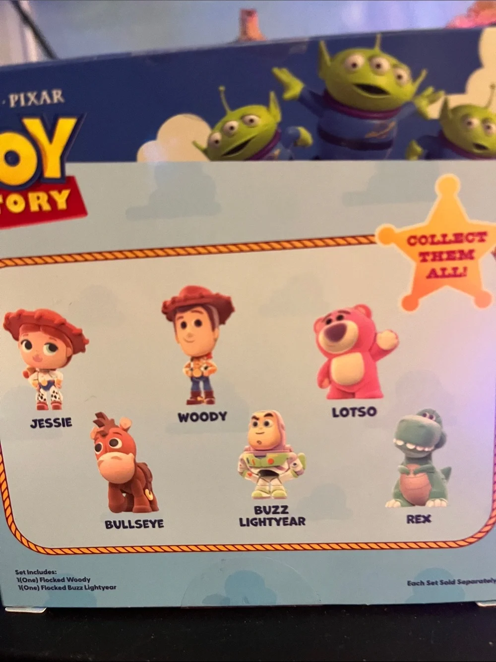 Disney Toy Story Woody & Buzz Lightyear Flocked Figure Set - Blue/Red/White